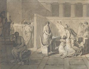 ブルータスに息子たちの遺体を運ぶリクターの習作、1787年。