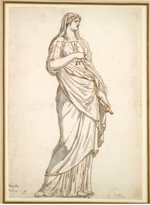 ヴィラメディチのサビーヌ像の研究c。 1775-1780。 作： Jacques Louis David