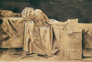 マラーの死、1793（紙にペンとインクとトイレ）