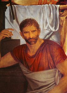 文学者は息子の体であるブルータスにブルータスの顔の詳細を描いた、1789年の油彩 作： Jacques Louis David