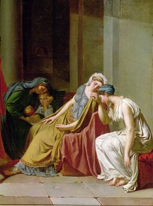 右の女性グループのホラティウスの誓いの詳細、c.1783キャンバスに油彩 作： Jacques Louis David