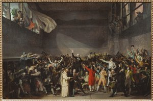 ジュ・ド・ポームの誓いとは、三エステートが王室の命令による解散を拒否した際の誓いである。 作： ジャック・ルイス・デビッド