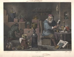 18 世紀後半、David Teniers が描いた後の錬金術師。 作： Jacques Louis Perée