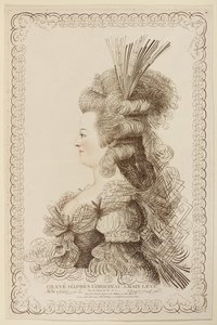 マリーアントワネットの書道の肖像、1787年（エッチングと彫刻） 作： Jacques Louis Petit
