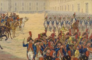 チュイルリー宮殿のパレード地にある領事館の最初のレビュー 作： Jacques Marie Gaston Onfray de Breville (Job)