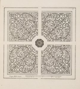 パルテールのデザイン（「庭園計画劇場」1652年刊より）（彫刻 作： Jacques Mollet