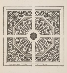 パルテールのデザイン（「庭園計画劇場」1652年刊より）（彫刻 作： Jacques Mollet