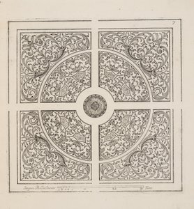 パルテールのデザイン（「庭園計画劇場」1652年刊より）（彫刻 作： Jacques Mollet