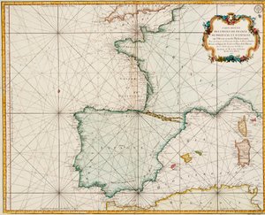 パリ子午線を主軸とする西ヨーロッパ図 作： Jacques Nicolas Bellin