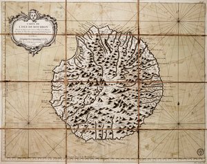 地図と海図の寄託所で作成されたブルボン島の地図