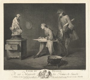 デッサンの勉強（The Drawing Lesson） 作： Jacques Philippe Le Bas after Jean Siméon Chardin
