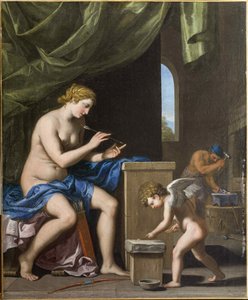 キューピッドの矢をバルカン鍛造c。 1645年。 作： Jacques Stella