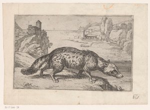 ハイエナ 風景の中の動物（シリーズタイトル） 作： Jacques de Fornazeris (attributed to)