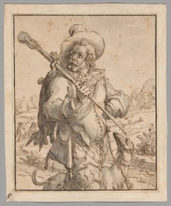死んだウサギと犬を連れた猟師（『テラ』のための習作） 作： Jacques de Gheyn II