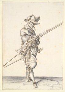 マスケット銃を発射する準備をしている兵士 作： Jacques de Gheyn II