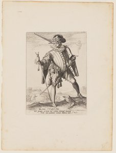 アルケバスを持つ兵士（皇帝ルドルフ2世の護衛将校と兵士より 作： Jacques de Gheyn II