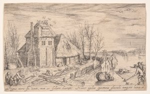 アイススケートのある冬景色、風景より 作： Jacques de Gheyn II