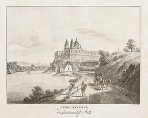 ローワーオーストリア、ベネディクト会修道院メルク、1819年。 作： Jakob Alt