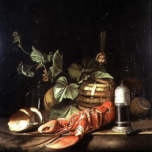 ロブスターのある静物 作： Jakob Bogdani or Bogdany