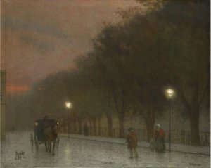 夕暮れ時のプラハ、c。 1910