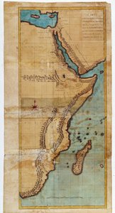 東アフリカの地図（ソロモン艦隊が通ったルートの地図）......James Bruce著「Journey to Nubia and Abyssinia undertaken to discover the source of the Nile during years 1768 and 1772」（パリ刊 作： James Bruce