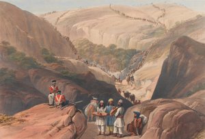 クージャ峠の最初の降下、1839年頃（リトグラフ、彩色済み