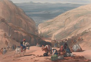 クージャ峠を通る第二の下降、1839年頃（リトグラフ、彩色済み