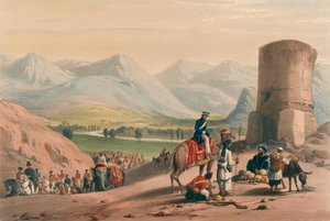 メイダンの谷」1839年頃（リトグラフ、彩色済み 作： James (after) Atkinson