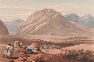 ババ・ナウニー山の眺め」1839年頃（リトグラフ、彩色済み 作： James (after) Atkinson