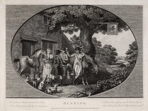 ロバート・ポラード（1755-1838）が彫った「ハンティング」。 作： James (after) Pollard