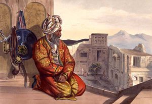 ロバート・キャリック（c.1829-1904）が彫刻した「アフガニスタンの風景、居住者、衣装」からのプレート9、ペシャワールの「アトマラン」ヒンドゥー教、1848年（リトグラフ）。 作： James (after) Rattray