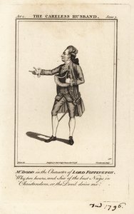 Drury Lane TheatreのColley CibberのThe Careless HusbandでのLord FoppingtonのキャラクターのJames William Dodd氏 作： James (after) Roberts
