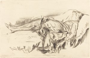 A Child on a Couch, No.2, c. 18731875。 作： James Abbott McNeill Whistler