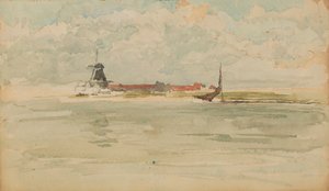 リトル・レッド・ノート - ドルドレヒト、1884年。 作： James Abbott McNeill Whistler