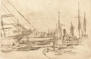 ビリングスゲートのスケッチ、1878 年。 作： James Abbott McNeill Whistler