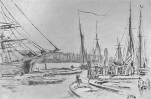ビリングスゲートからのスケッチ、1878年、1904年 作： James Abbott McNeill Whistler