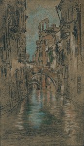 ヴェネツィアの運河、c1880 作： James Abbott McNeill Whistler