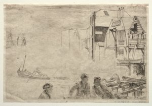 ワーフ。 作： James Abbott McNeill Whistler