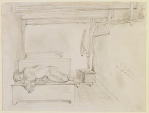 マラドリー農場にて、1858 年。 作： James Abbott McNeill Whistler