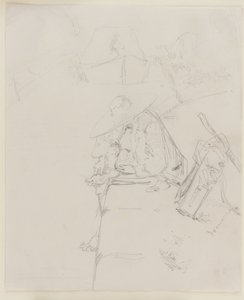 壁の端に座る男性、1858年。 作： James Abbott McNeill Whistler