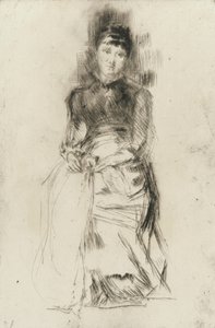アグネス、1873-75年頃（紙にドライポント） 作： James Abbott McNeill Whistler