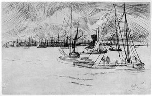 19世紀のアムステルダム、1904年。 作： James Abbott McNeill Whistler