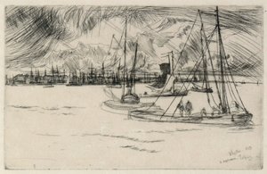 Tolhuisからのアムステルダム 作： James Abbott McNeill Whistler