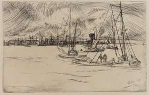 アムステルダム、トルハウスから、1863年。 作： James Abbott McNeill Whistler