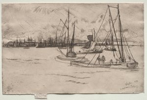 1863年、トルフイスのアムステルダム。 作： James Abbott McNeill Whistler