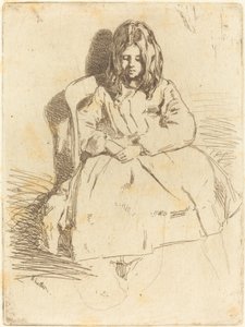 座るアニー、1858年