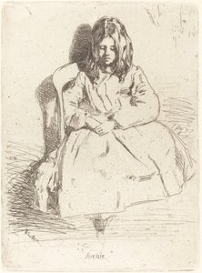 アニーが座った状態、1858年 作： James Abbott McNeill Whistler