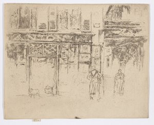 アントニーの版画店、セーヌ通り、1892-93年頃（エッチング、紙にインク） 作： James Abbott McNeill Whistler