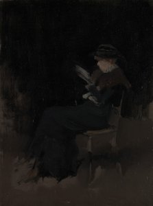 黒の編曲：Girl Reading、ca。 1880～90年。 作： James Abbott McNeill Whistler