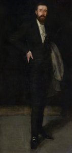 黒の配置: F. R. レイランドの肖像、1870-1873。 作： James Abbott McNeill Whistler